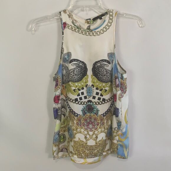 Tibi multi print with leopard tank top - Picture 1 of 8